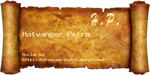 Hatvanger Petra névjegykártya