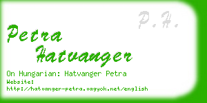 petra hatvanger business card